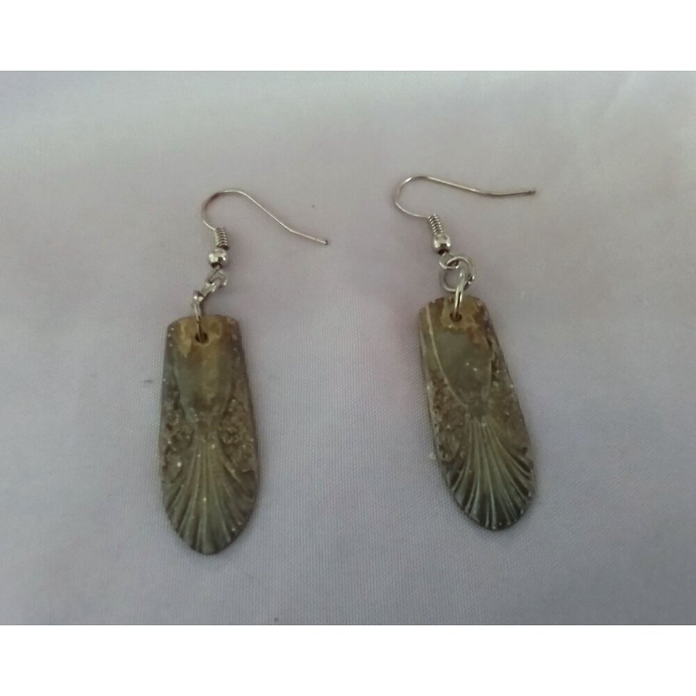 Vintage Silverware Spoon Handle Earrings Silver Plated